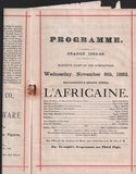 Patti, Adelina - Unsigned Opera Program Lucia di Lammermoor 1882