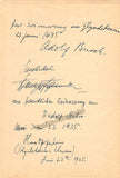 Busch, Adolf - Serkin, Rudolf - Oppenheim, Hans - Nash, Heddle - Eisenger, Irene - Souez, Ina - Signed Album Page with Multiple Signatures