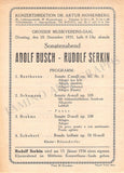 Busch, Adolf - Set of 3 Concert Programs Vienna 1935-1936