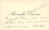 Dumas, Alexandre - Autograph Visiting Card 1895