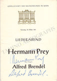 Brendel, Alfred - Prey, Hermann - Signed Program Vienna 1961