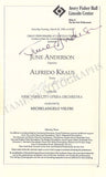 Kraus, Alfredo - Anderson, June - Signed Cast Page New York 1993