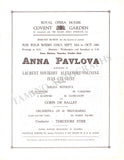 Pavlova, Anna - Signed Program ROH