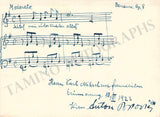 Popovici, Anton - Autograph Music Quote Signed 1923