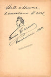 Toscanini, Arturo -Caruso, Enrico - Signed Album Page with 2 Signatures, Music Quote and Caricature