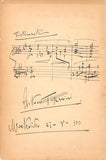 Toscanini, Arturo -Caruso, Enrico - Signed Album Page with 2 Signatures, Music Quote and Caricature