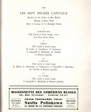 Balachine, Georges - Vintage Program Les Ballets Paris 1933