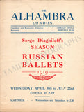 Ballet Russes Diaghilev - Performance Program London 1919