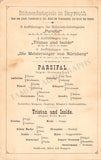 Bayreuth Festival - Souvenir Card 1889