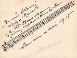 Drescher, Carl Wilhelm - Autograph Music Quote Signed 1915
