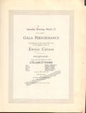Caruso, Enrico - 1919 Metropolitan Opera Gala Program celebrating 25th Anniversary of his operatic debut