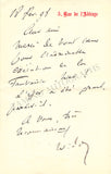 Widor, Charles-Marie - Autograph Note Signed 1898