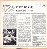 Baker, Chet - Signed LP Record Album "Lerner & Loewe"