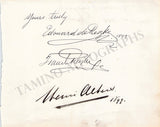 De Reszke, Edouard - De Reszke, Jean - Albers, Henri - Hill, Lucille - Signed Album Page with Multiple Signatures