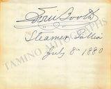 Booth, Edwin - Signed Album Page 1880