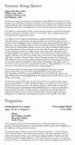 Emerson String Quartet - Signed Program Vancouver 2016