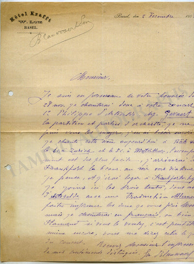 Blauwaert, Emile - Set of 2 Autograph Letters Signed