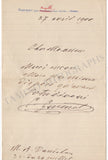 Guimet, Emile - Autograph Letter Signed 1900