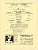 Caruso, Enrico - Concert Program New York 1908
