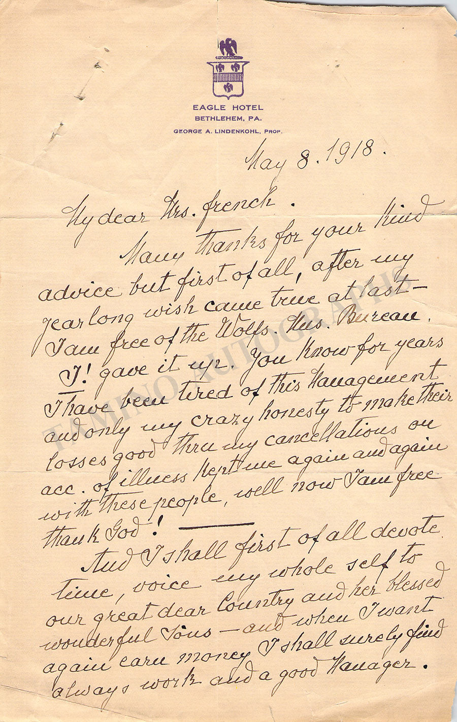 SchumannHeink, Ernestine Autograph Letter Signed Tamino