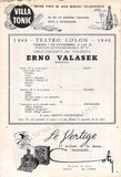 Valasek, Erno - Signed Concert Program Teatro Colon Buenos Aires 1948