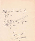 Bloch, Ernest - Signed Program & Card