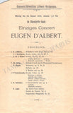 D'Albert, Eugen - Set of 10 Concert Programs Vienna 1897-1902