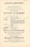 D'Albert, Eugen - Set of 10 Concert Programs Vienna 1897-1902