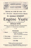 Ysaye, Eugene - Set of 8 Concert Programs Vienna 1902-1911