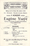 Ysaye, Eugene - Set of 8 Concert Programs Vienna 1902-1911