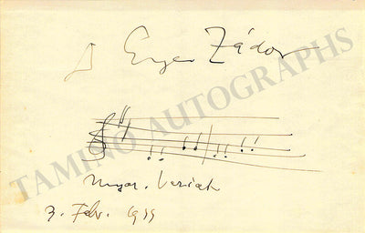 Zador, Eugene - Autograph Music Quote Signed 1939