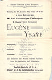 Ysaye, Eugene - Set of 8 Concert Programs Vienna 1902-1911