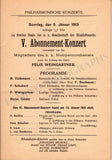 Buxbaum, Friedrich - Concert Program Vienna 1913