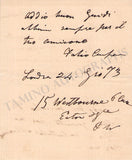Campana, Fabio - Autograph Letter Signed 1873