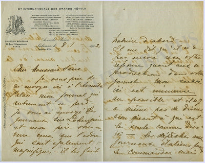 Strakosch, Febea - Autograph Letter Signed 1902