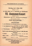 Arbter, Alfred von - Concert Program Vienna 1913