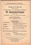 Weingartner, Felix - Set of 5 Concert Programs Vienna 1912-1926