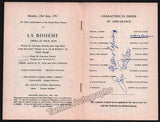 Capuana, Franco - Walters, Jess - Signed Program La Boheme 1952 ROH