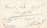Liszt, Franz - Signed Visiting Card