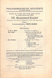 Busch, Fritz - Concert Program Vienna 1925