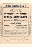 Kreisler, Fritz - Concert Program Vienna 1927