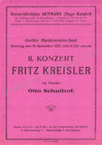 Kreisler, Fritz - Concert Program Vienna 1927