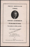 Kreisler, Fritz - Concert Program Syracuse 1933