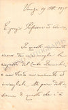 Coronaro, Gaetano - Autograph Letter Signed 1895