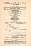 Enesco, Georges - Concert Program New York 1938