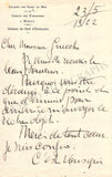 Lauweryns, Georges - Autograph Note Signed 1922
