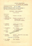 Brandi, Gino - Signed Program Bologna 1950