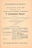 Richter, Hans - Set of 17 Concert Programs Vienna 1892-1898
