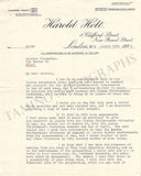 Holt, Harold - Typed Letter Signed 1934 to A. Toscanini