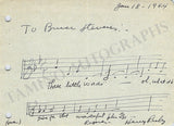 Ruby, Harry - Autograph Music Quote Signed 1944
